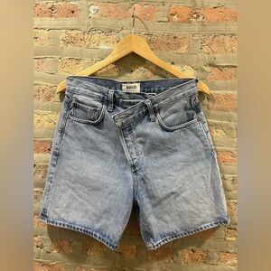 Agolde high waisted criss cross shorts